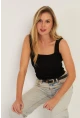 Kadın Siyah Triko Bluz SMT224