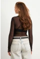 Kadın Siyah Tül Body RX454