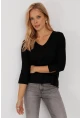 Kadın Siyah V Yaka Bluz LPP1267