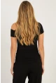 Kadın Siyah Yanları Büzgülü Bluz YZ1017