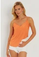 Kadın Turuncu Dantel Detaylı Atlet AYD265