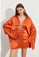 Kadın Turuncu Oversize Gömlek ROP106