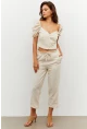 Kadın Vanilya Alt-Üst Keten Takım PP7440