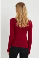 Kadın Yarım Balıkçı Bluz Bordo AYD289
