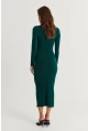 Kadın Zümrüt Yeşil Drape Maxi Elbise DMR377