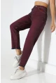Eski Efektli Şık Bordo Mom Fit Jean
