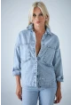 Kadın Açık Mavi Denim Gömlek TSS101