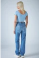 Kadın Açık Mavi Yüksel Bel Düz Kesim Jean TSS488
