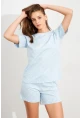 Kadın Bebe Mavi Kalp Puantiyeli Pijama Takım HAN300