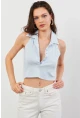 Kadın Bebe Mavi Sırtı Açık Düğmeli Bluz LPP1246-90