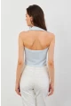 Kadın Bebe Mavi Sırtı Açık Düğmeli Bluz LPP1246-90