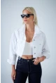 Kadın Beyaz Kısa Denim Ceket TSS103