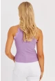 Kadın Beyaz-Lila Halter Yaka Dantelli Bluz MK08