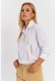 Kadın Beyaz Taşlı Gömlek MZER412