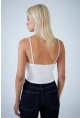 Kadın Beyaz V Yaka Crop Bluz COL1000
