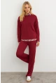 Kadın Bordo Alt Üst Pantolon Takım COL28