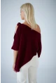 Kadın Bordo Asimetrik Triko Bluz YV359