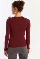 Kadın Bordo Boyun Bağlamalı Kaşkorse Bluz EY2930