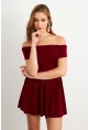 Kadın Bordo Madonna Yaka Midi Elbise MON1262-1