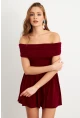 Kadın Bordo Madonna Yaka Midi Elbise MON1262-1