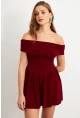 Kadın Bordo Madonna Yaka Midi Elbise MON1262-1