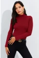 Kadın Bordo Sırtı V Balıkçı Bluz EY1106