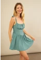 Kadın Çağla Yeşili Sırtı Gipeli Mini Elbise YEL221688