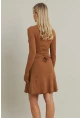 Kadın Camel Bağlamalı Kaşkorse Mini Elbise FRY2175