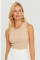 Kadın Camel Biyeli Kaşkorse Bluz AYD318