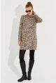 Kadın Camel-Siyah Yumoş Leopar Mini Elbise AYD253
