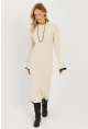Kadın Ekru Triko Maxi Elbise SF2538
