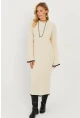 Kadın Ekru Triko Maxi Elbise SF2538