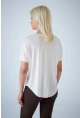 Kadın Ekru V Yaka Rahat T-Shirt LPP1310