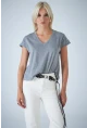 Kadın Gri V Yaka T-Shirt LPP1311