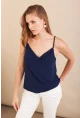 Kadın Lacivert Degaje Yaka Bluz LPP1286-90