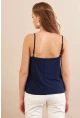 Kadın Lacivert Degaje Yaka Bluz LPP1286-90