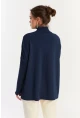 Kadın Lacivert Salaş Triko Bluz YV289