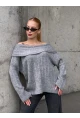 Kadın Madonna Yaka Triko Gri