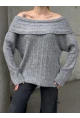 Kadın Madonna Yaka Triko Gri