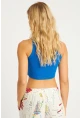 Kadın Mavi Crop Bluz YLE610