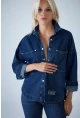 Kadın Mavi Denim Gömlek TSS101