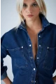 Kadın Mavi Denim Gömlek TSS101