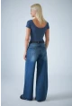 Kadın Mavi Yüksel Bel Palazzo Kesim Jean TSS827