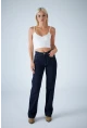 Kadın Mavi Yüksel Bel Düz Kesim Jean TSS488