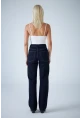 Kadın Mavi Yüksel Bel Düz Kesim Jean TSS488