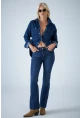 Kadın Mavi Orta Bel İspanyol Paça Jean TSS2023-1
