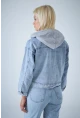 Kadın Mavi Kapüşonlu Denim Ceket TSS100