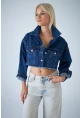 Kadın Mavi Kısa Denim Ceket TSS103