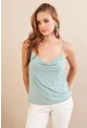 Kadın Mint Degaje Yaka Bluz LPP1286-90