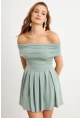 Kadın Mint Madonna Yaka Midi Elbise MON1262-1
